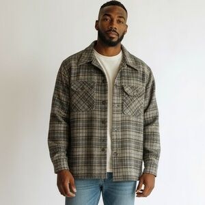 Woolrich Gray Plaid Casual Button Down Shirt